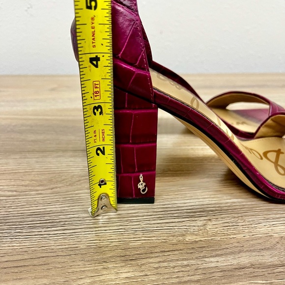 Sam Edelman Daniella Berry Squared Toe Ankle Strap Block Heeled Sandals - Sz 8.5 - Picture 8 of 10